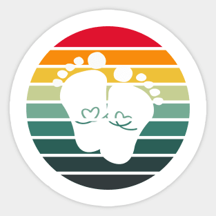 Foot baby on stripe sunset Sticker